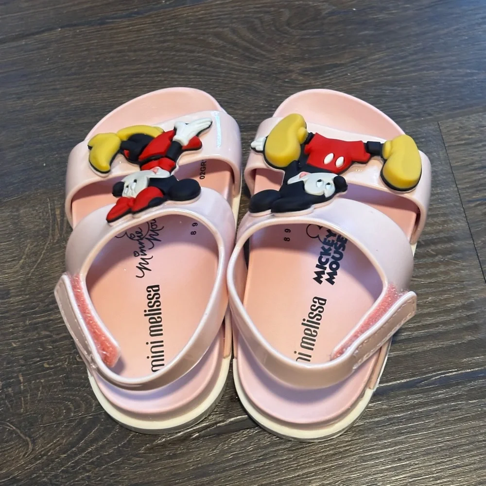 Mini Melissa Light Pink Disney Kids Sandals size 6
